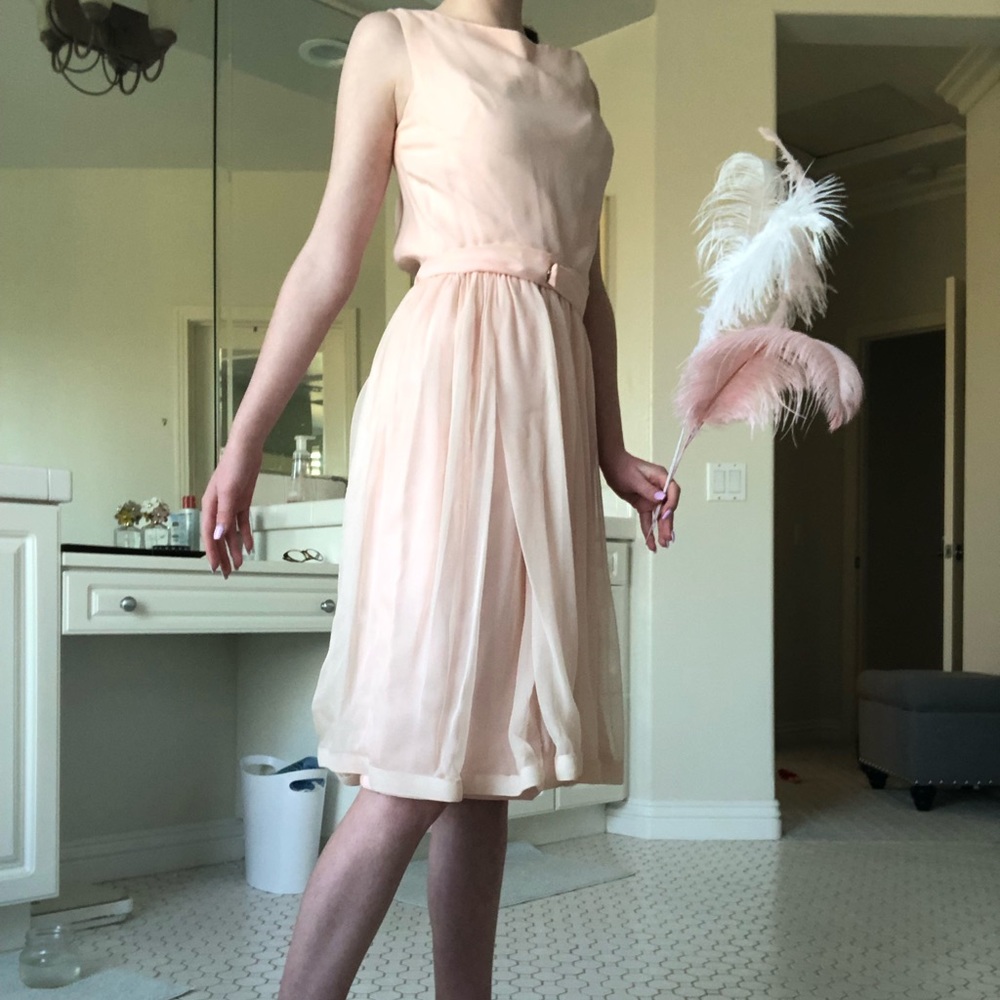 pink dainty 1960s dress